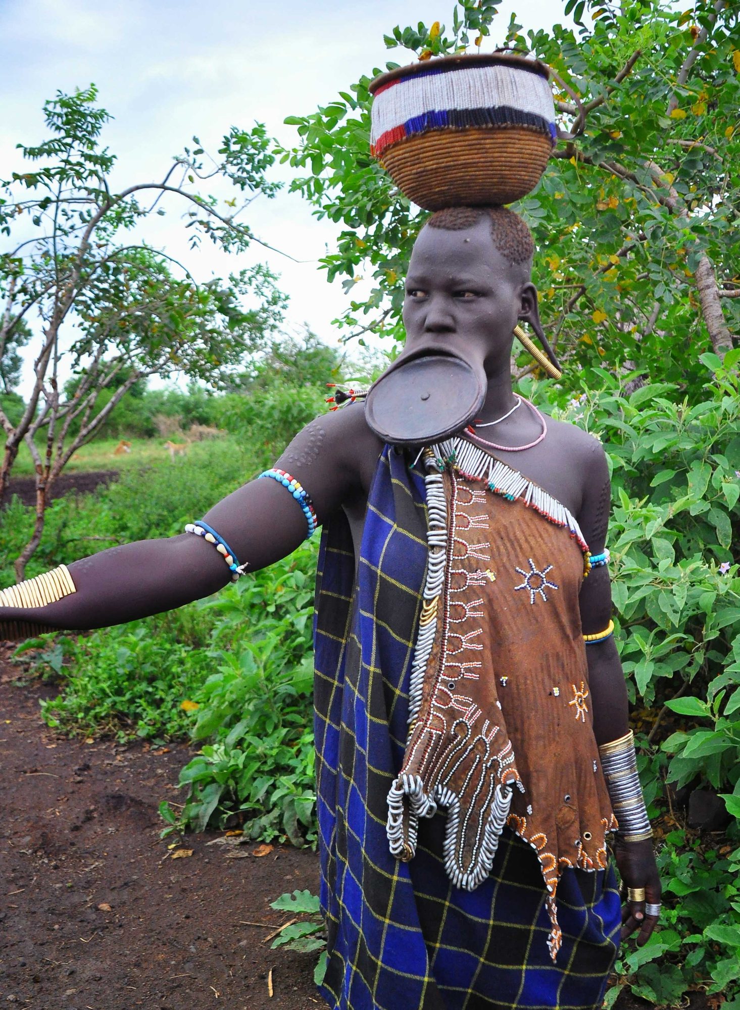 Mursi man, Omo Valley