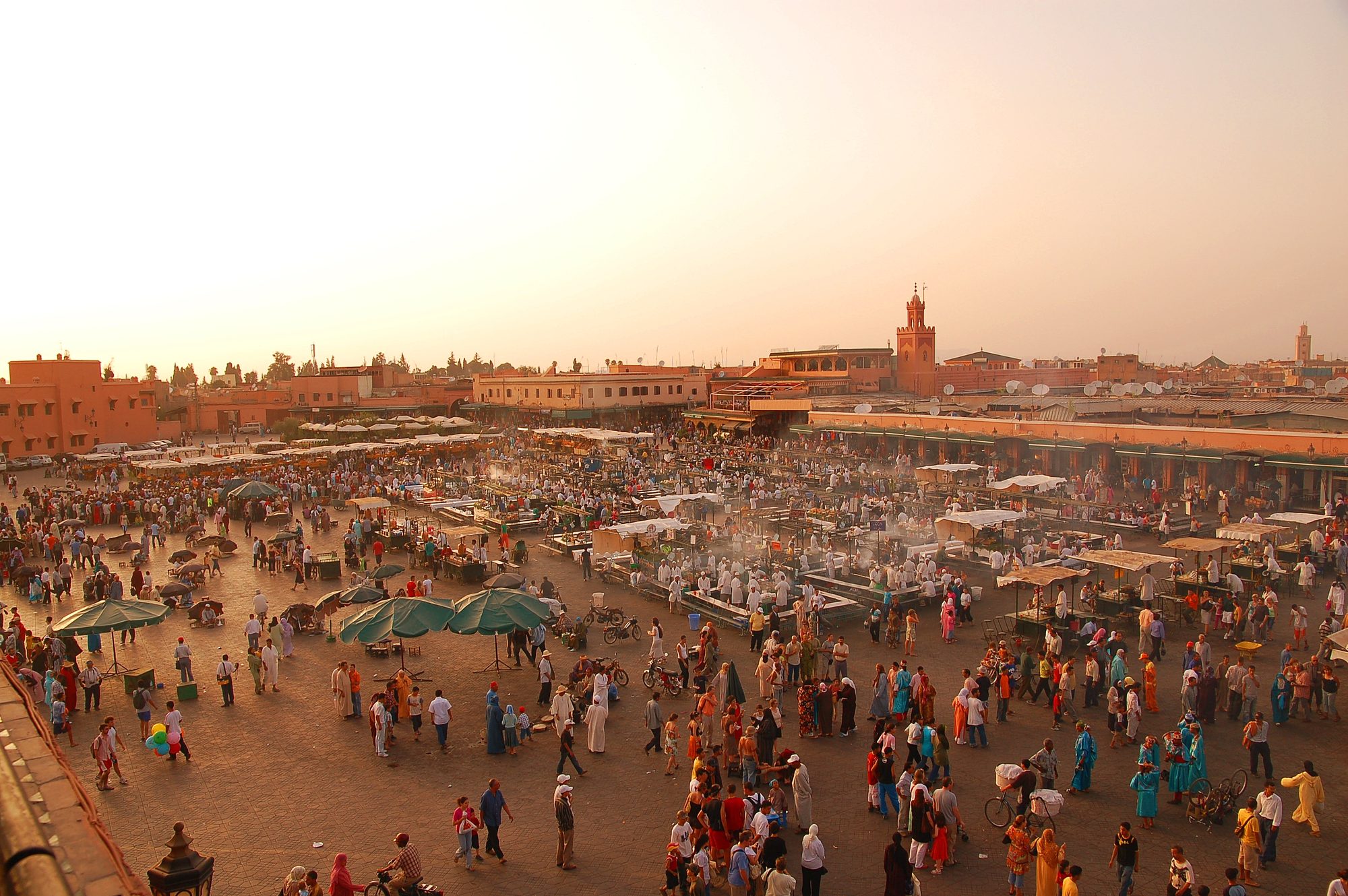 Jemaa el-Fna square at dusk